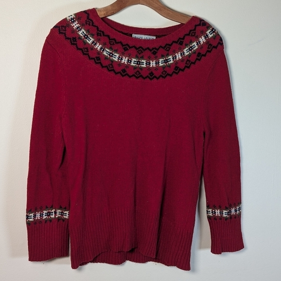 Ralph Lauren Sweaters - Vintage Ralph Lauren Red Nordic Sweater - Size Large